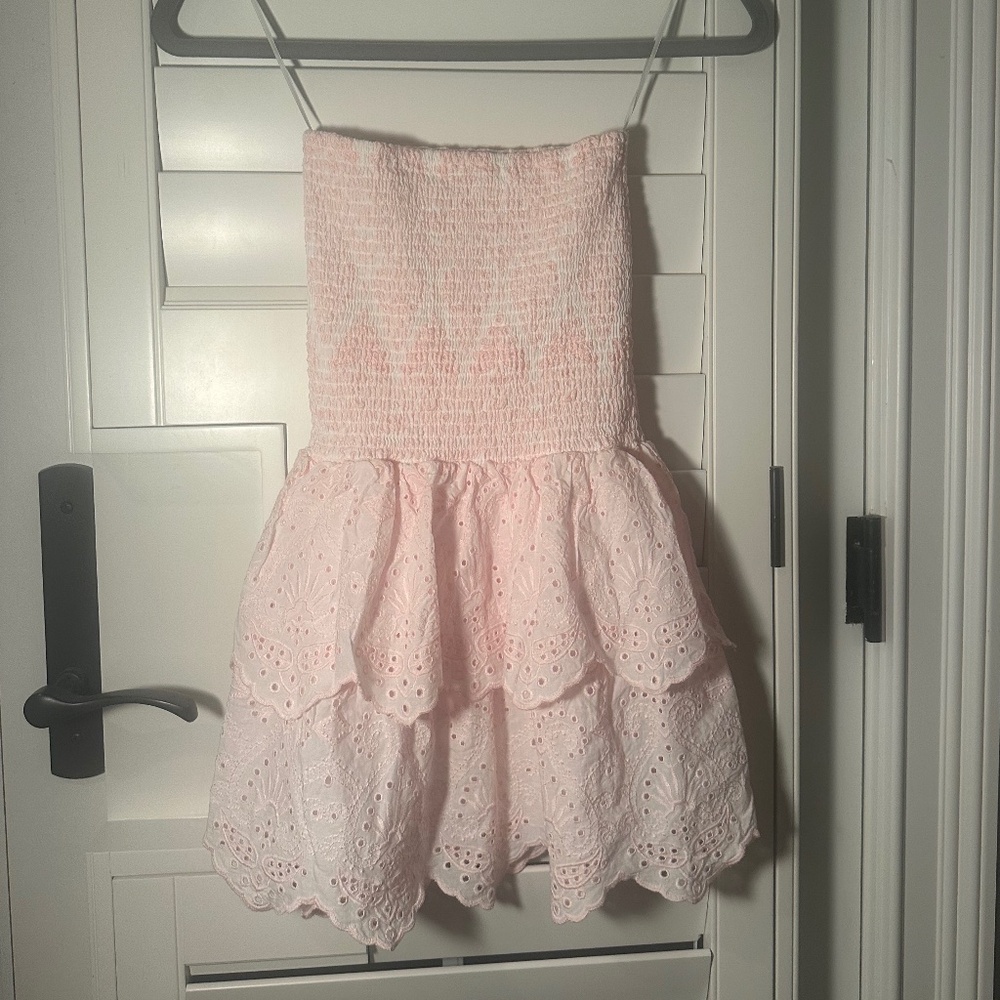Pink & White Strapless Dress from Subdued